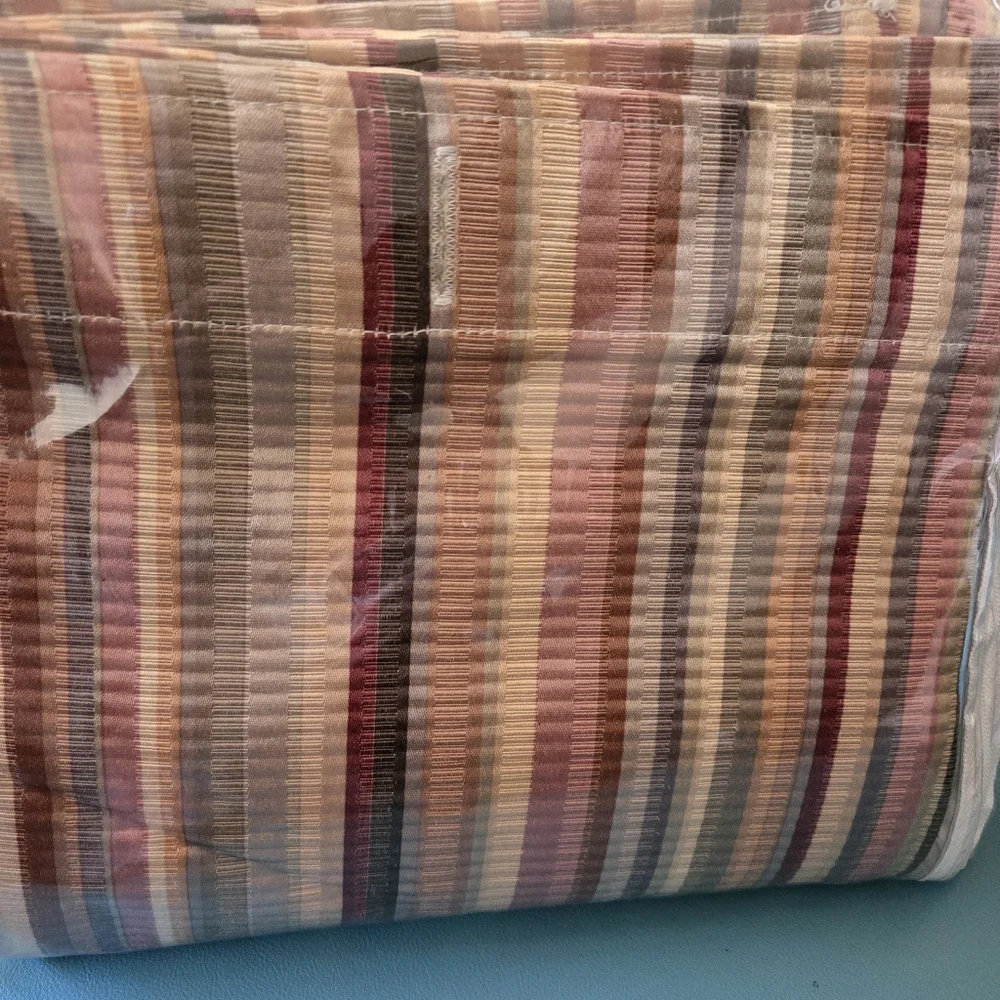 Plisse Jacquard Earthtones Striped Shower Curtain – 72